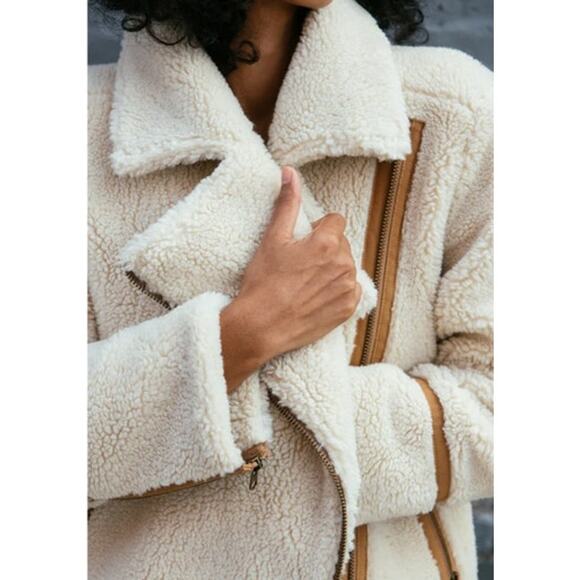 FAHERTY COAT LONG SPRING WINTER FAUX FUR SUEDE TEDDY SHERPA SHEARLING LONGLINE - Picture 4 of 12